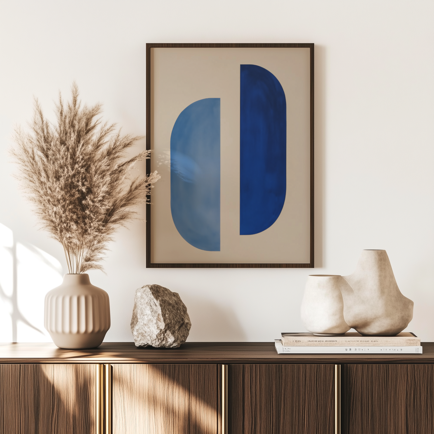 Blaue harmonische Halbformen - Pixara