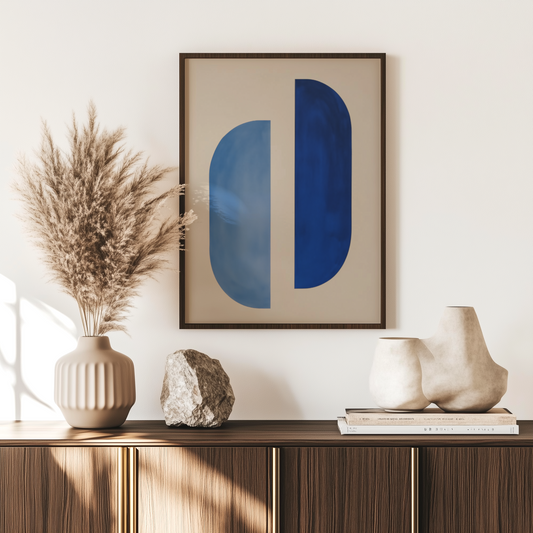 Blaue harmonische Halbformen - Pixara