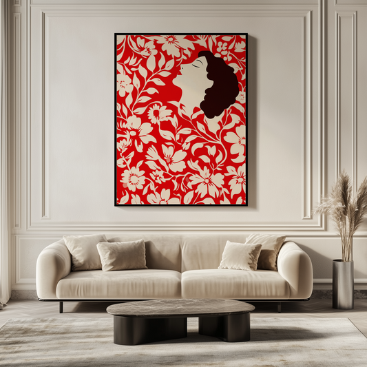 Blossom Dreams – Florale Kunst mit weiblicher Silhouette - Pixara