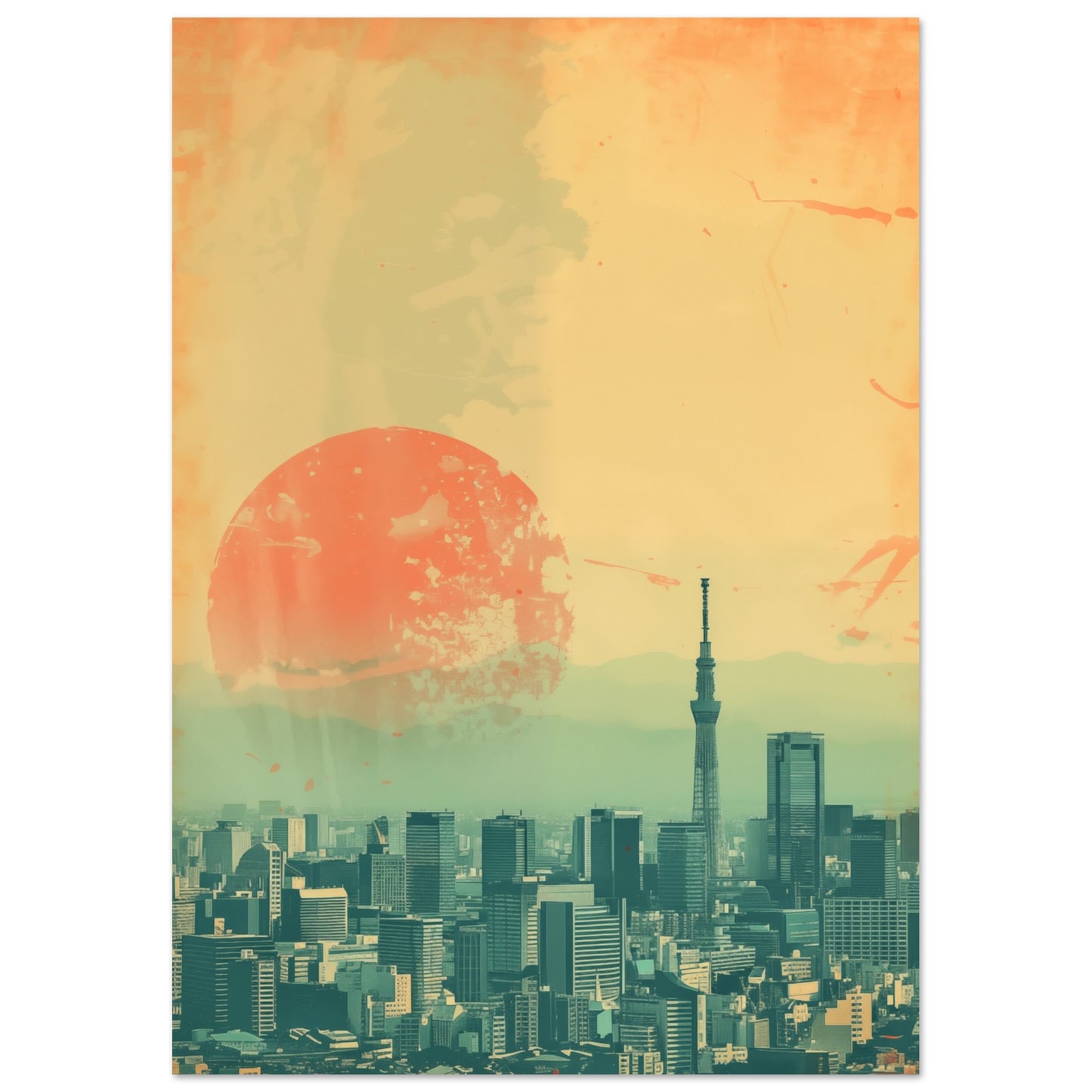 Tokyo Pastellblick Poster A4 21x29.7 cm - Pixara