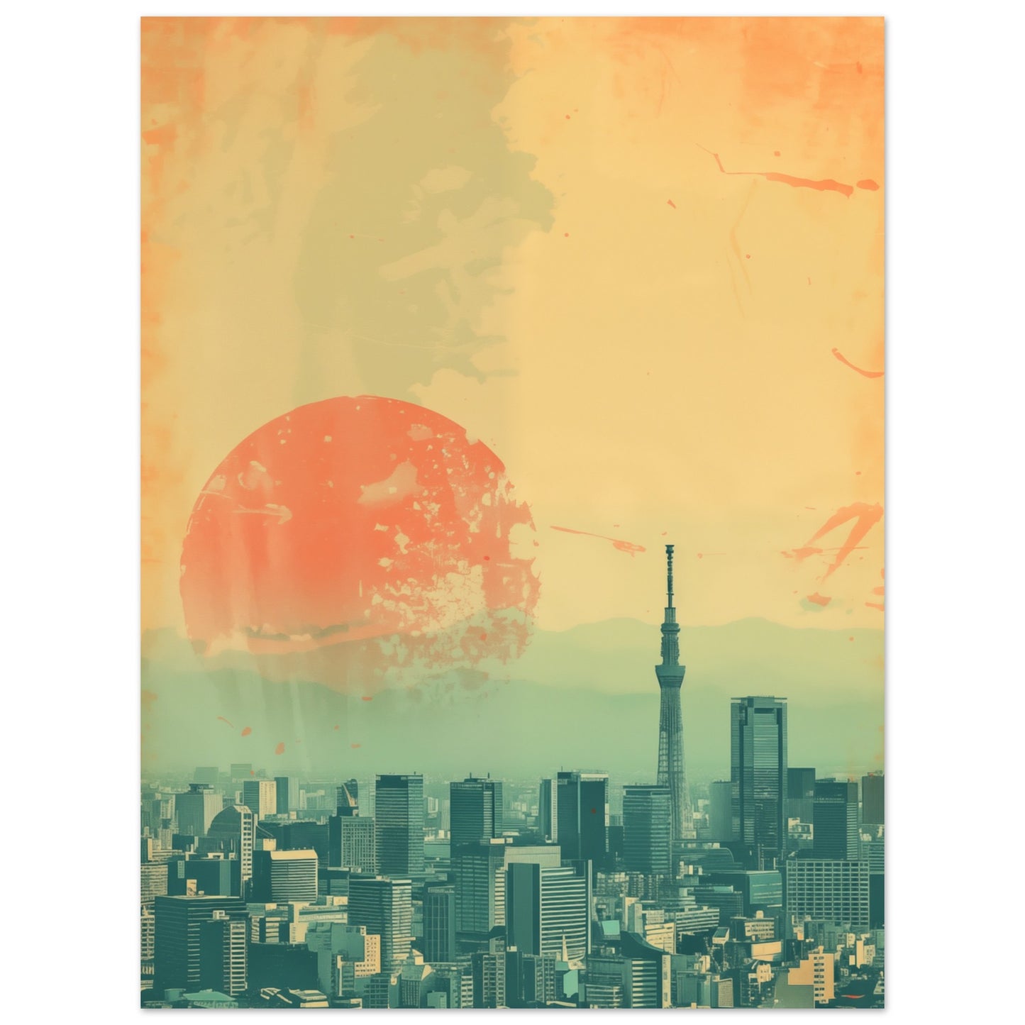 Tokyo Pastellblick Poster 30x40 cm - Pixara