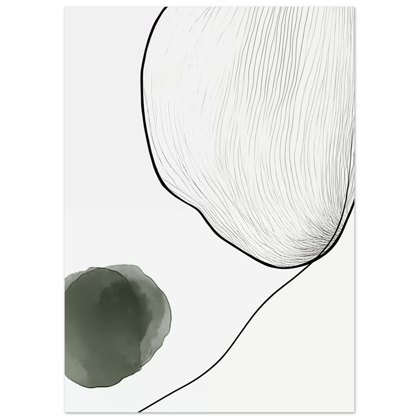Verbindung in Stille – Abstrakte Linienkunst 50x70 cm - Pixara