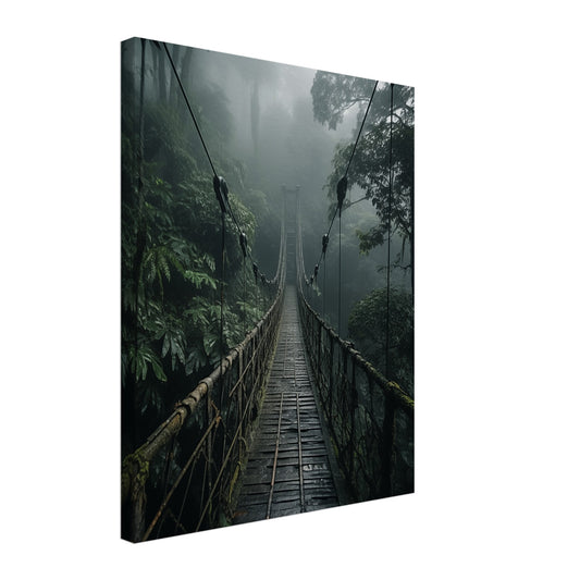 Nebelbrücke im Dschungel Leinwand 40x50 cm - Pixara
