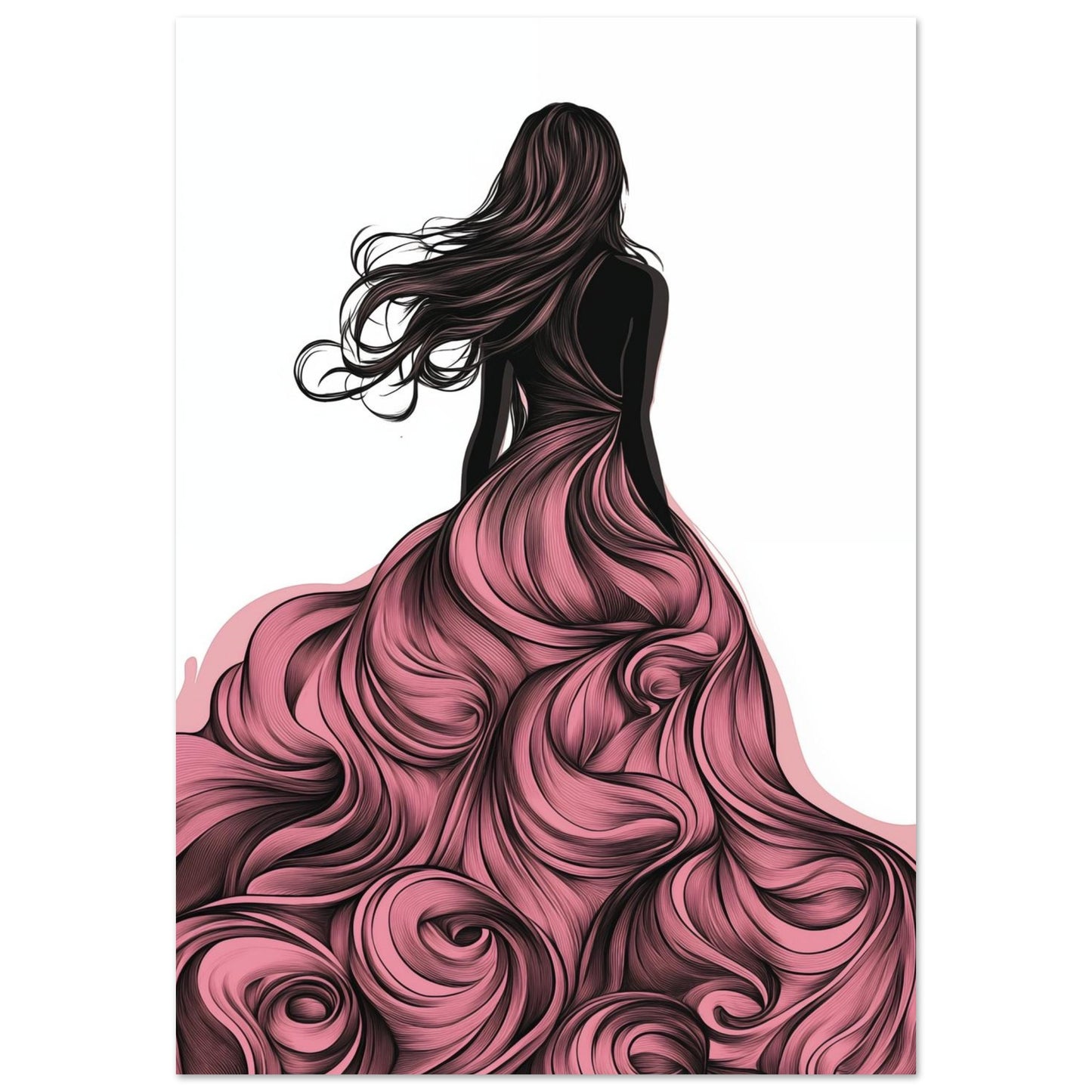Frau im fließenden Kleid 70x100 cm - Pixara