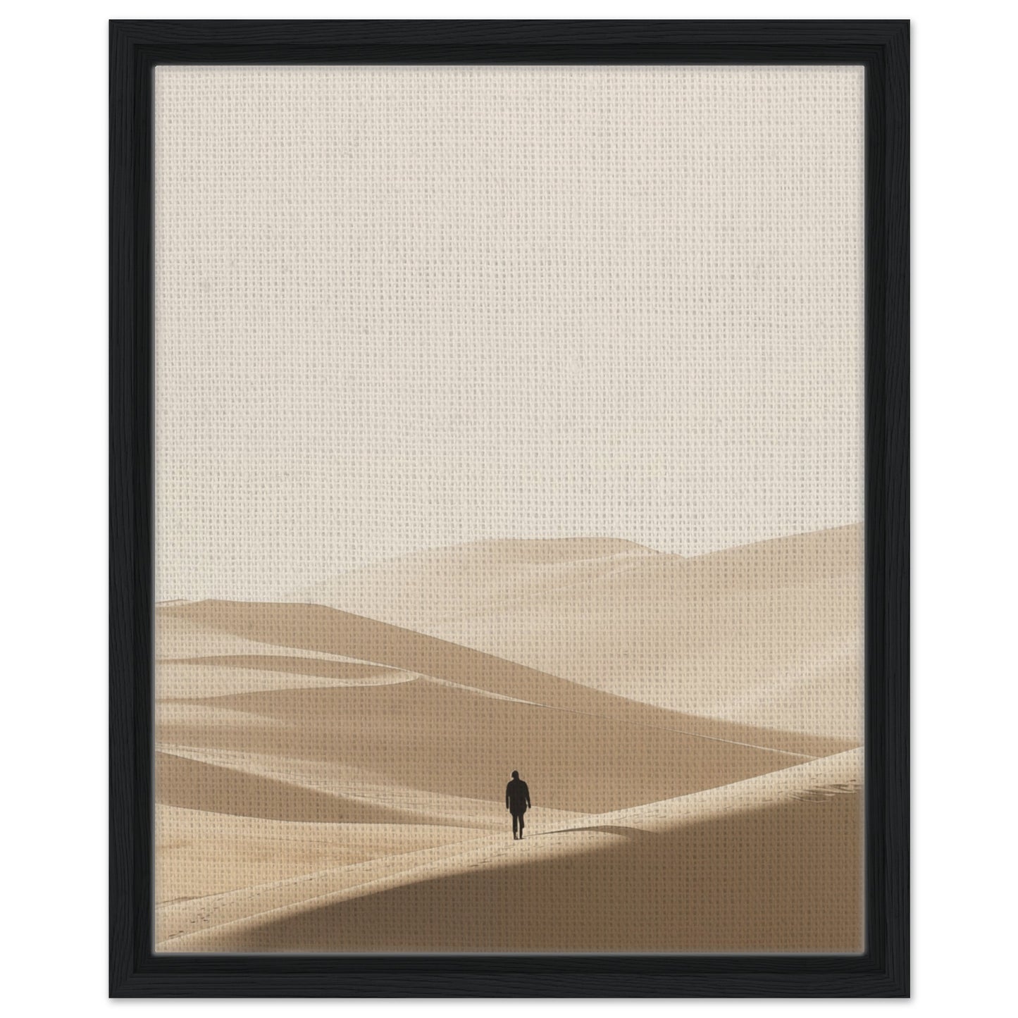 Einsamer Wanderer | Gerahmte Leinwand Schwarzer Rahmen 40x50 cm - Pixara