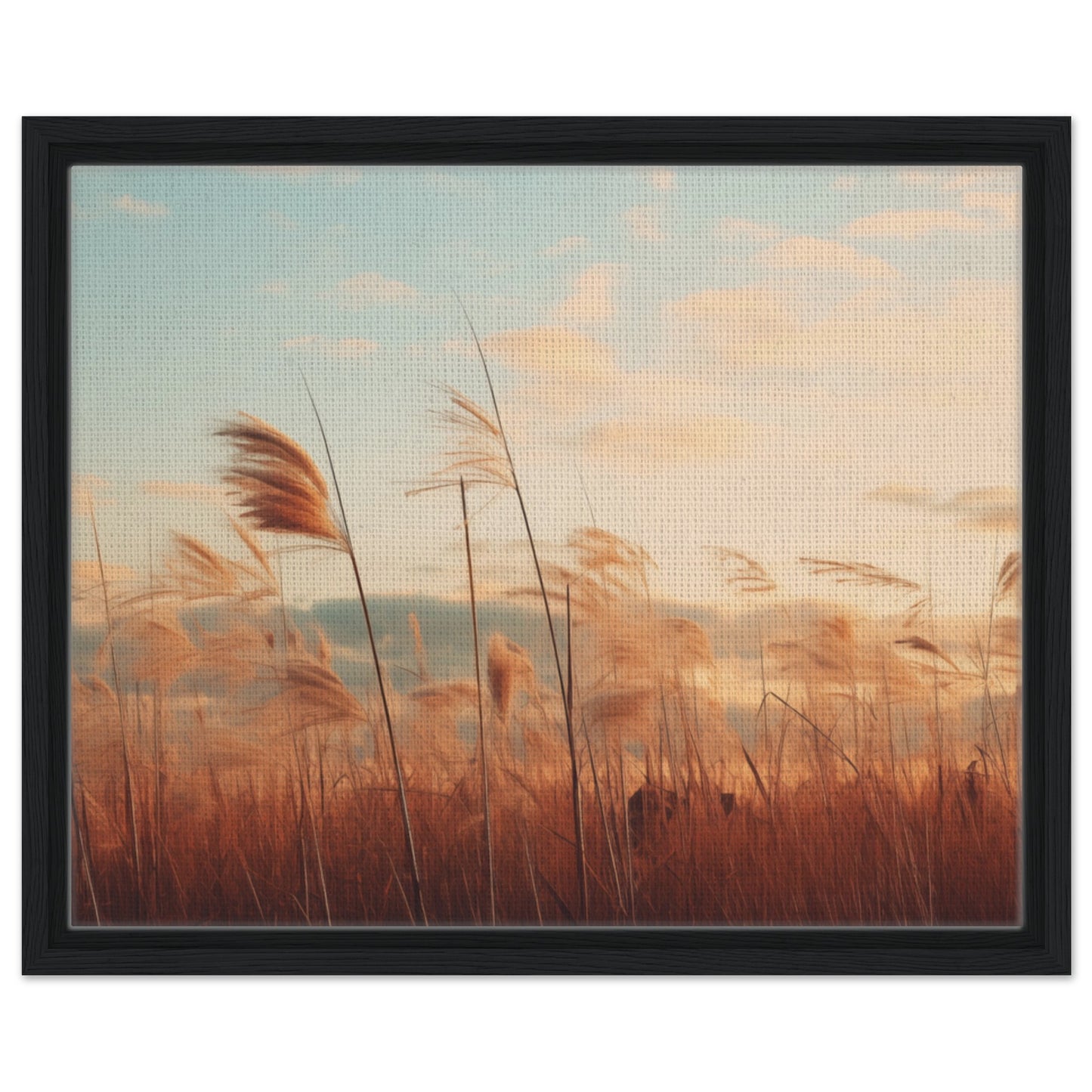 Flüstern des Feldes | Gerahmte Leinwand Schwarzer Rahmen 40x50 cm - Pixara