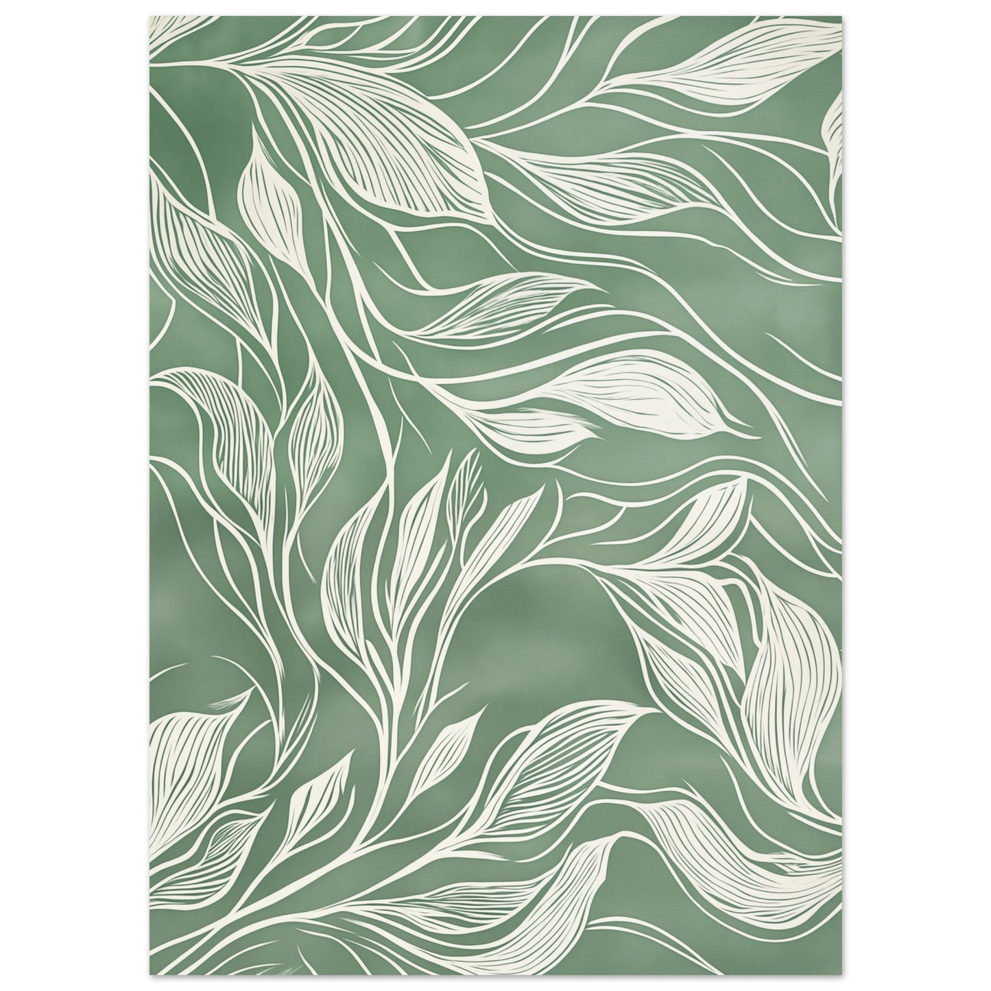 Fließende Eleganz – Abstrakte botanische Linienkunst Poster 13x18 cm - Pixara
