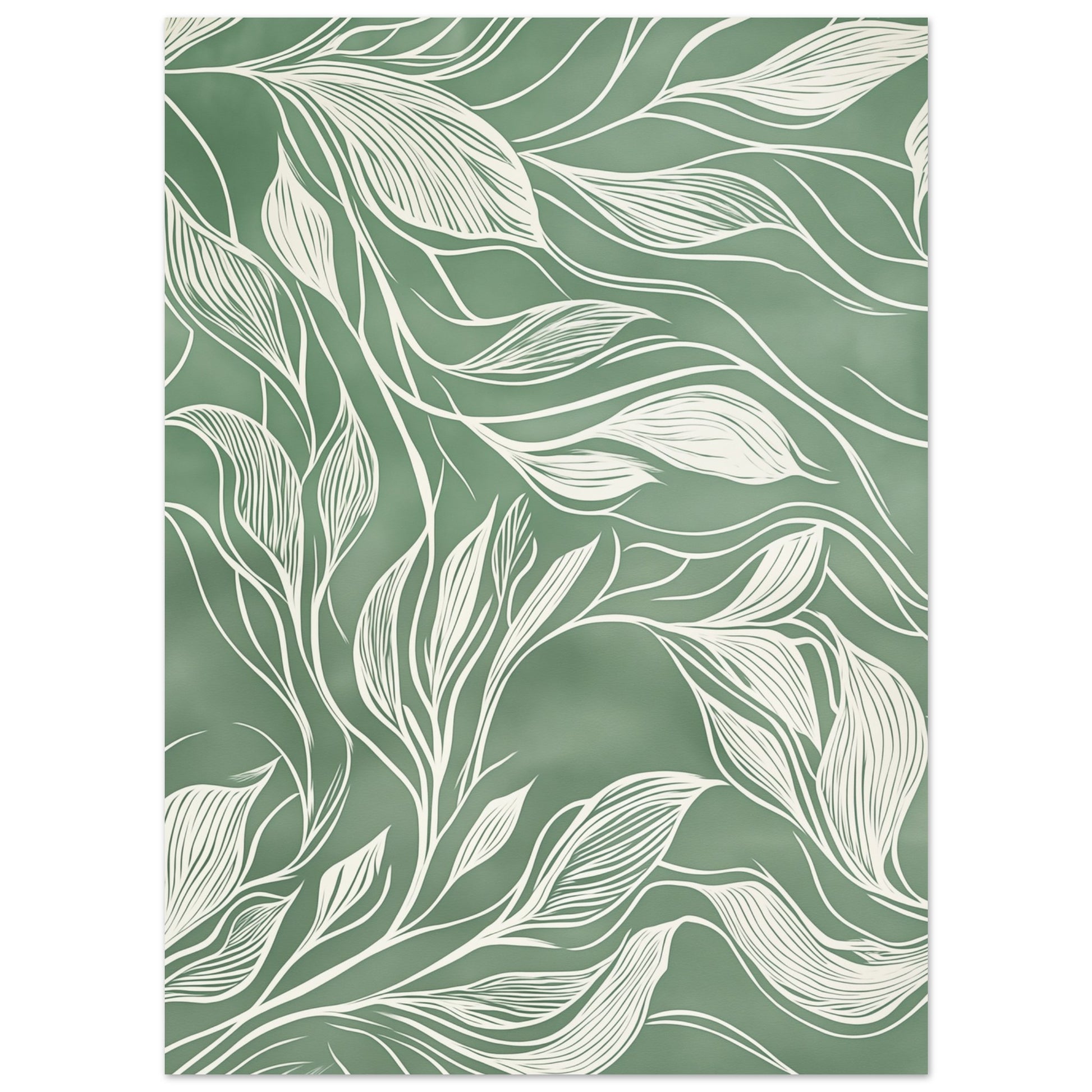 Fließende Eleganz – Abstrakte botanische Linienkunst Poster 13x18 cm - Pixara