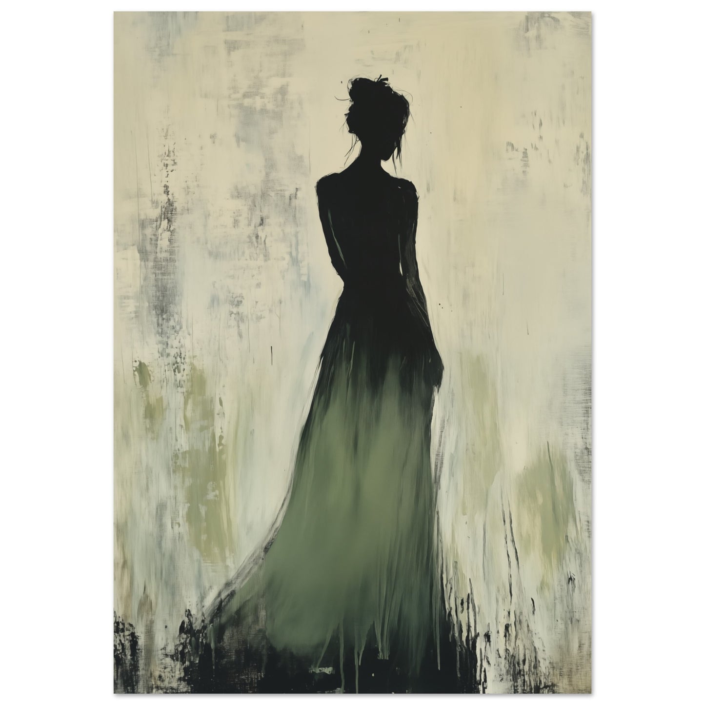 Verborgene Eleganz – Silhouette im abstrakten Stil 70x100 cm - Pixara
