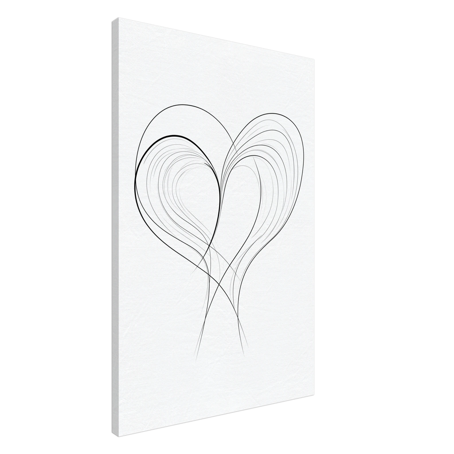 Fließende Liebe – Minimalistische Linienkunst Leinwand 60x90 cm - Pixara