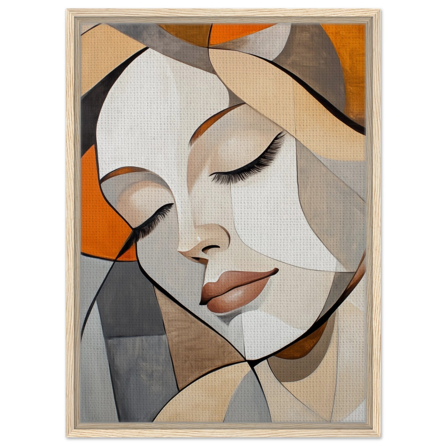 Kubistische Harmonie | Gerahmte Leinwand Holzrahmen 50x70 cm - Pixara