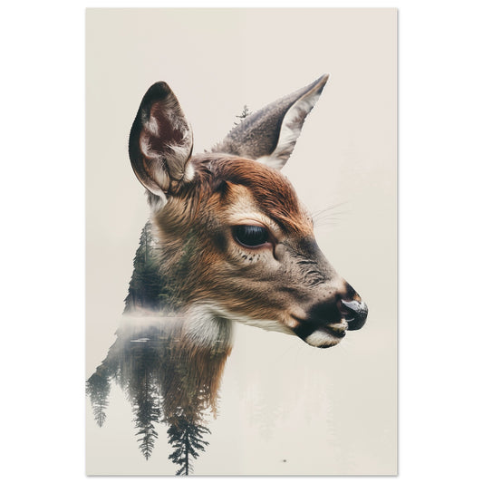 Rehkitz im Wald 60x90 cm - Pixara
