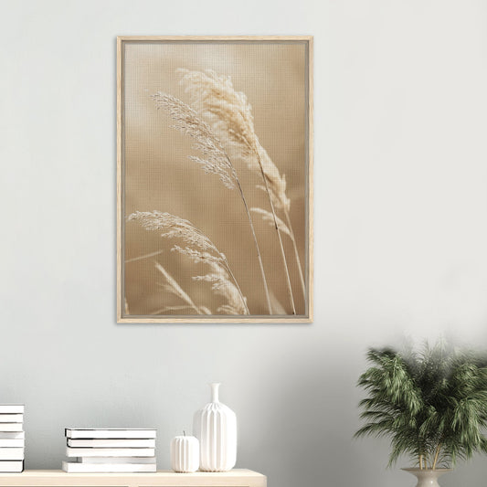 Grashalme im Wind | Gerahmte Leinwand - Pixara