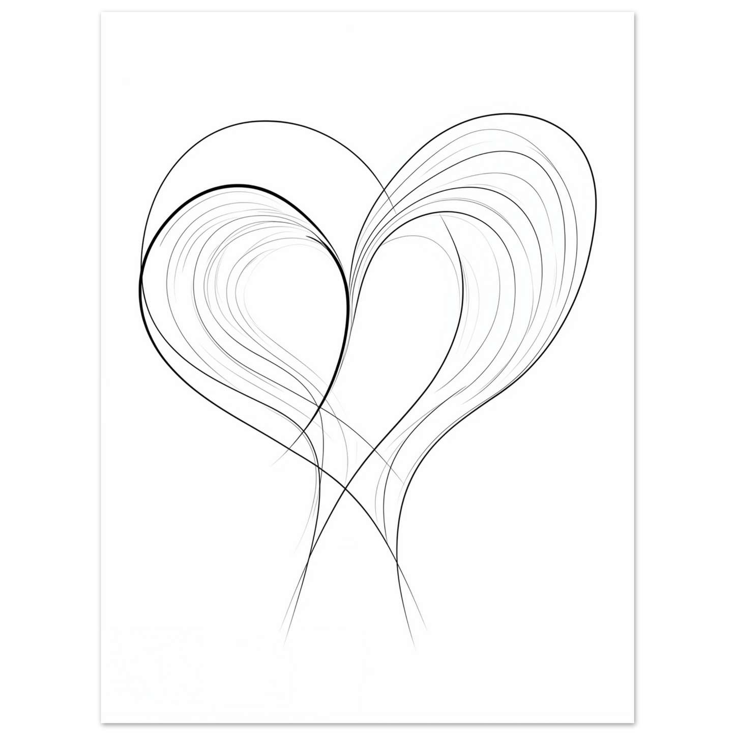 Fließende Liebe – Minimalistische Linienkunst Poster 30x40 cm - Pixara