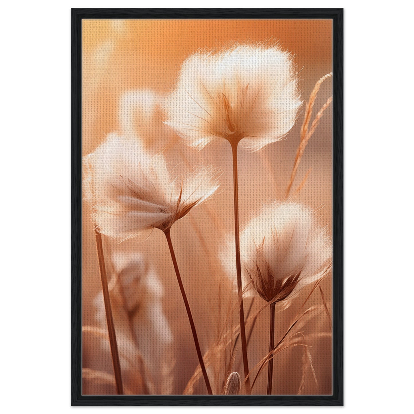 Baumwolle | Gerahmte Leinwand Schwarzer Rahmen 60x90 cm - Pixara