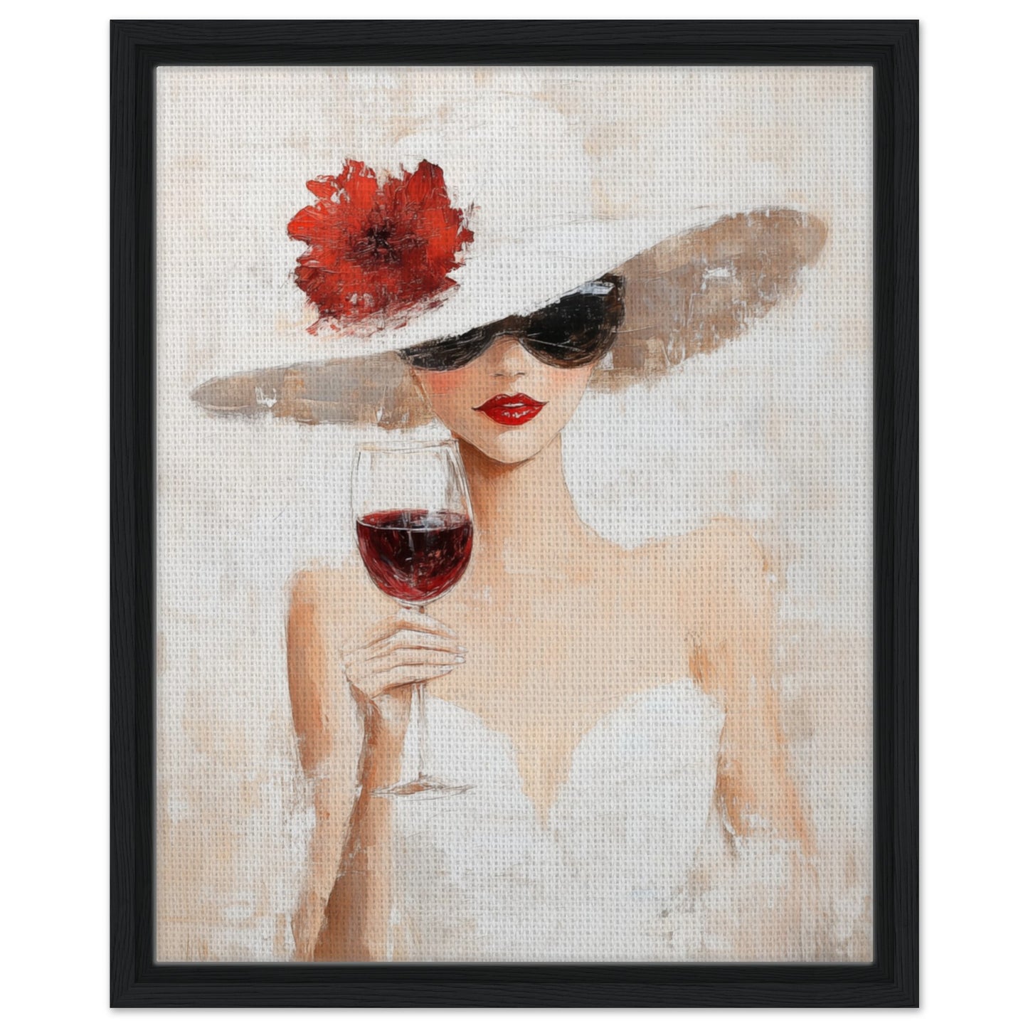 Impressionistische Eleganz | Gerahmte Leinwand Schwarzer Rahmen 40x50 cm - Pixara
