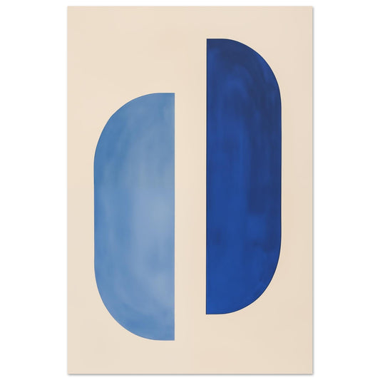 Blaue harmonische Halbformen 60x90 cm - Pixara