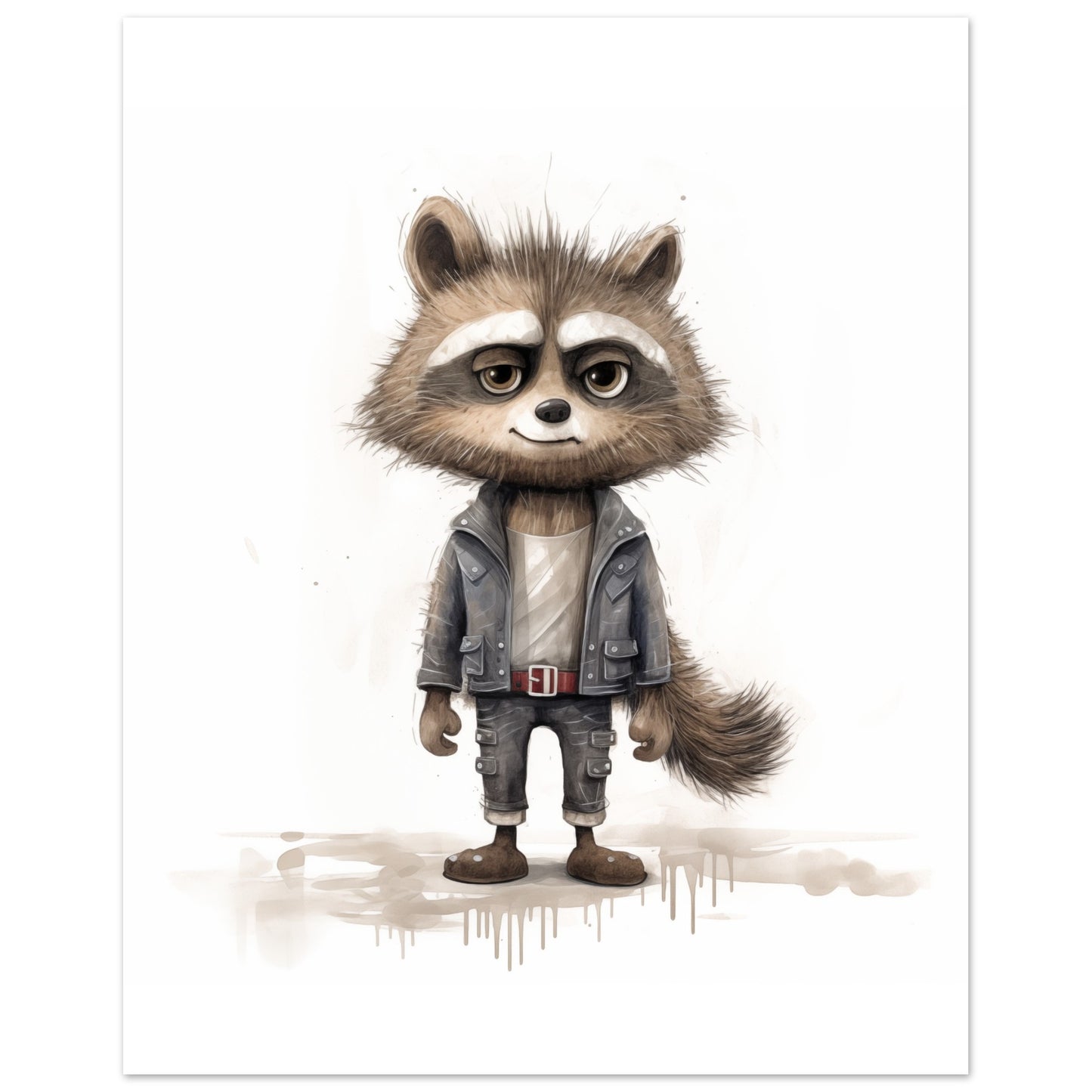 Waschbär "Rocko" Poster 20x25 cm - Pixara
