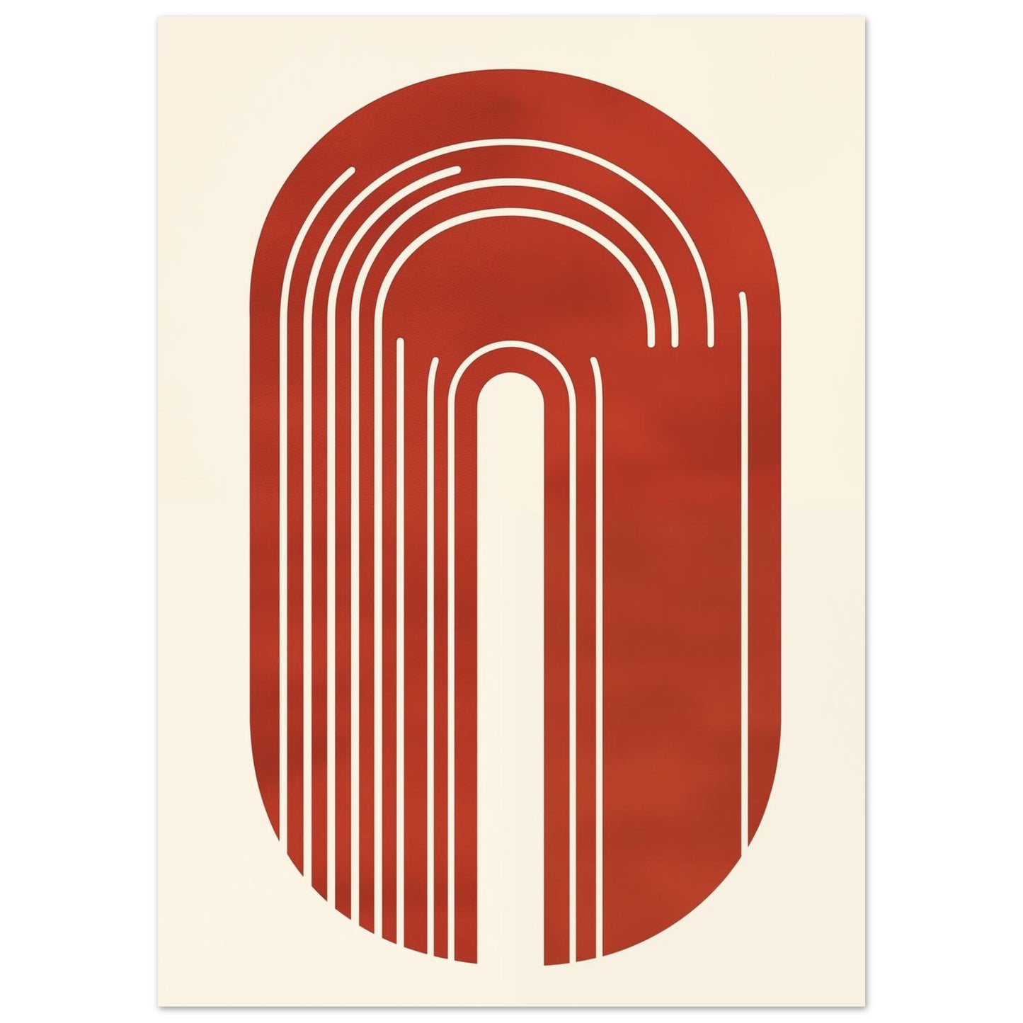 Modernes minimalistisches Poster mit geschwungenen Linien in Rot 50x70 cm - Pixara