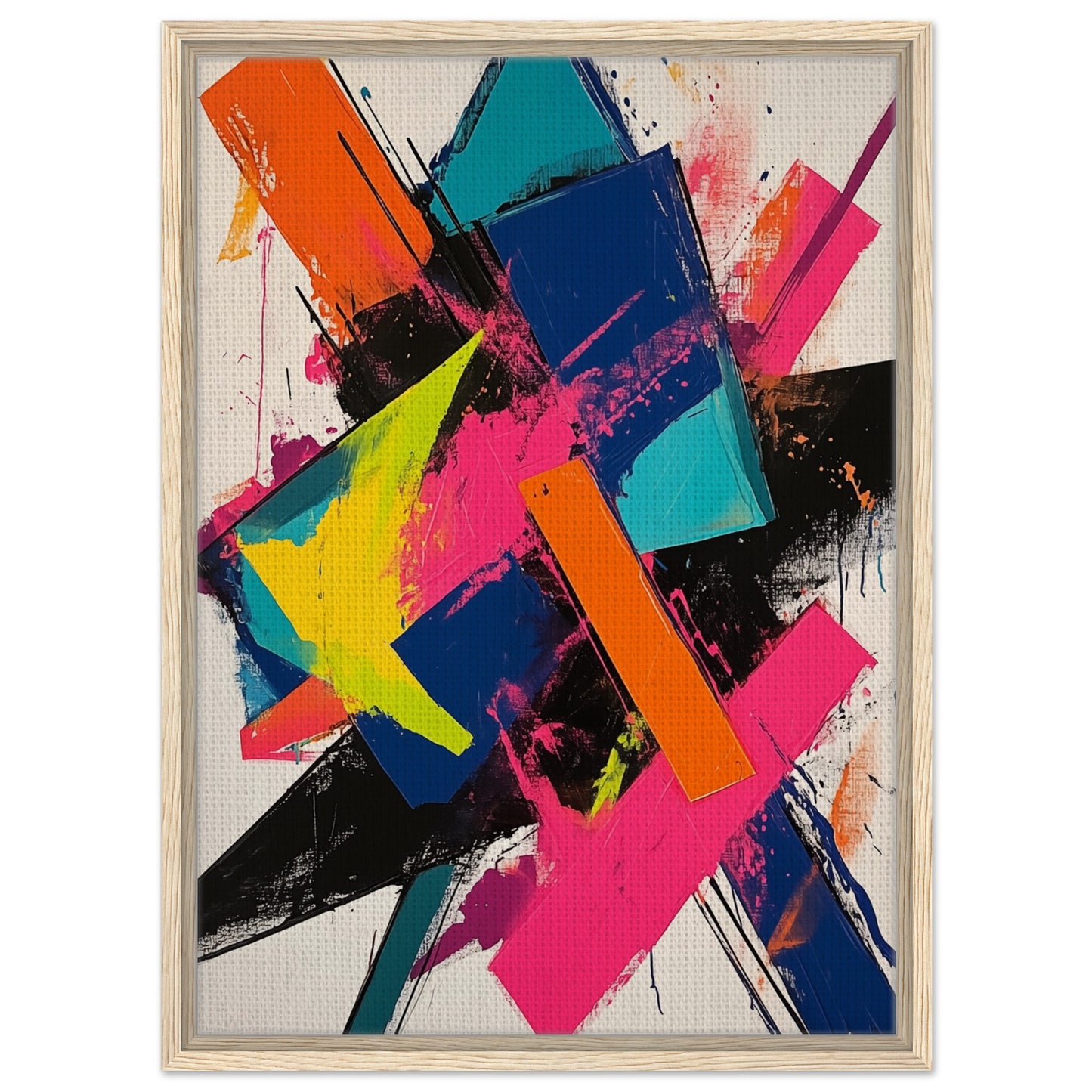 Abstrakte Explosion der Farben | Gerahmte Leinwand Holzrahmen 50x70 cm - Pixara