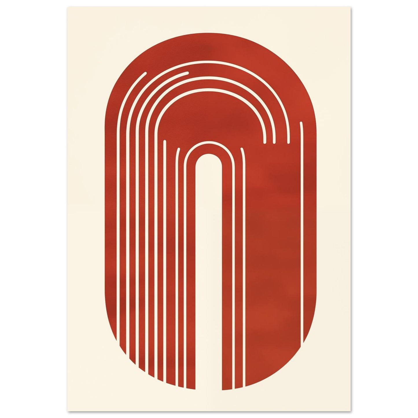 Modernes minimalistisches Poster mit geschwungenen Linien in Rot 70x100 cm - Pixara