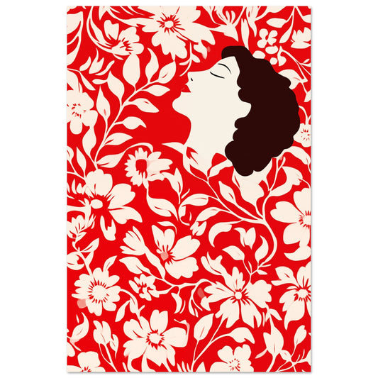 Blossom Dreams – Florale Kunst mit weiblicher Silhouette 60x90 cm - Pixara