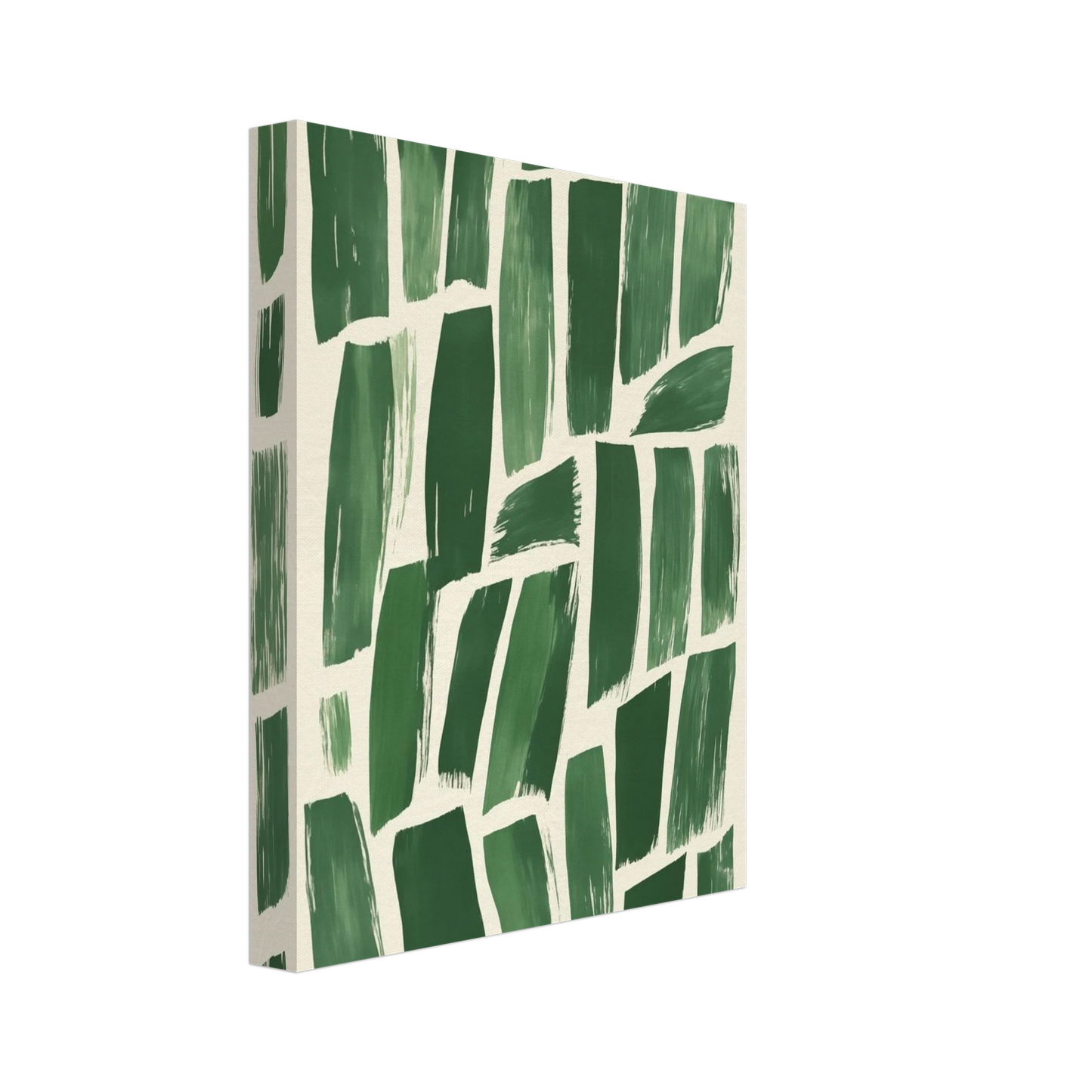 Abstrakte Grüntöne – Modernes Wandbild Leinwand 20x25 cm - Pixara