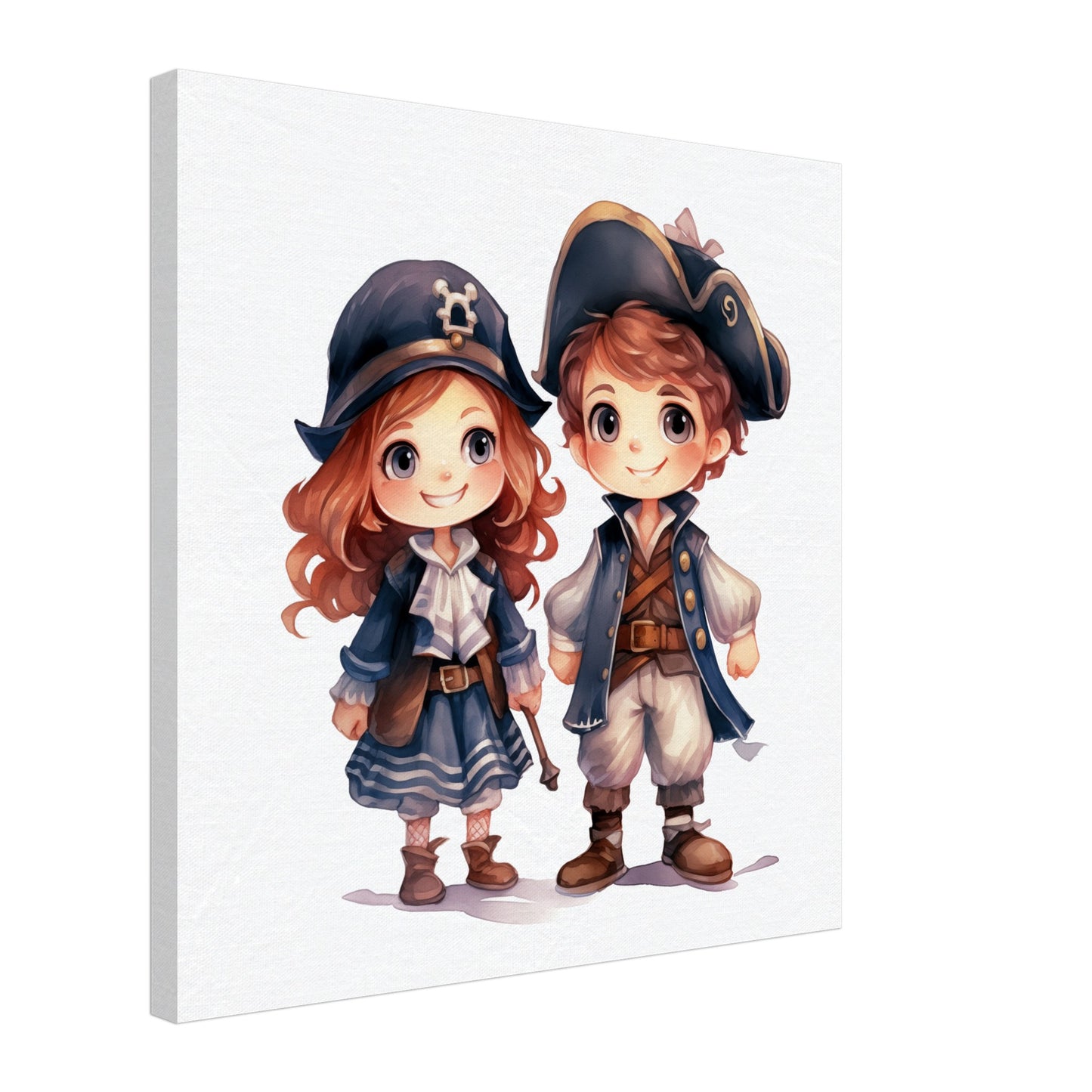 Kapitänin Clara und Erster Maat Max Leinwand 50x50 cm - Pixara