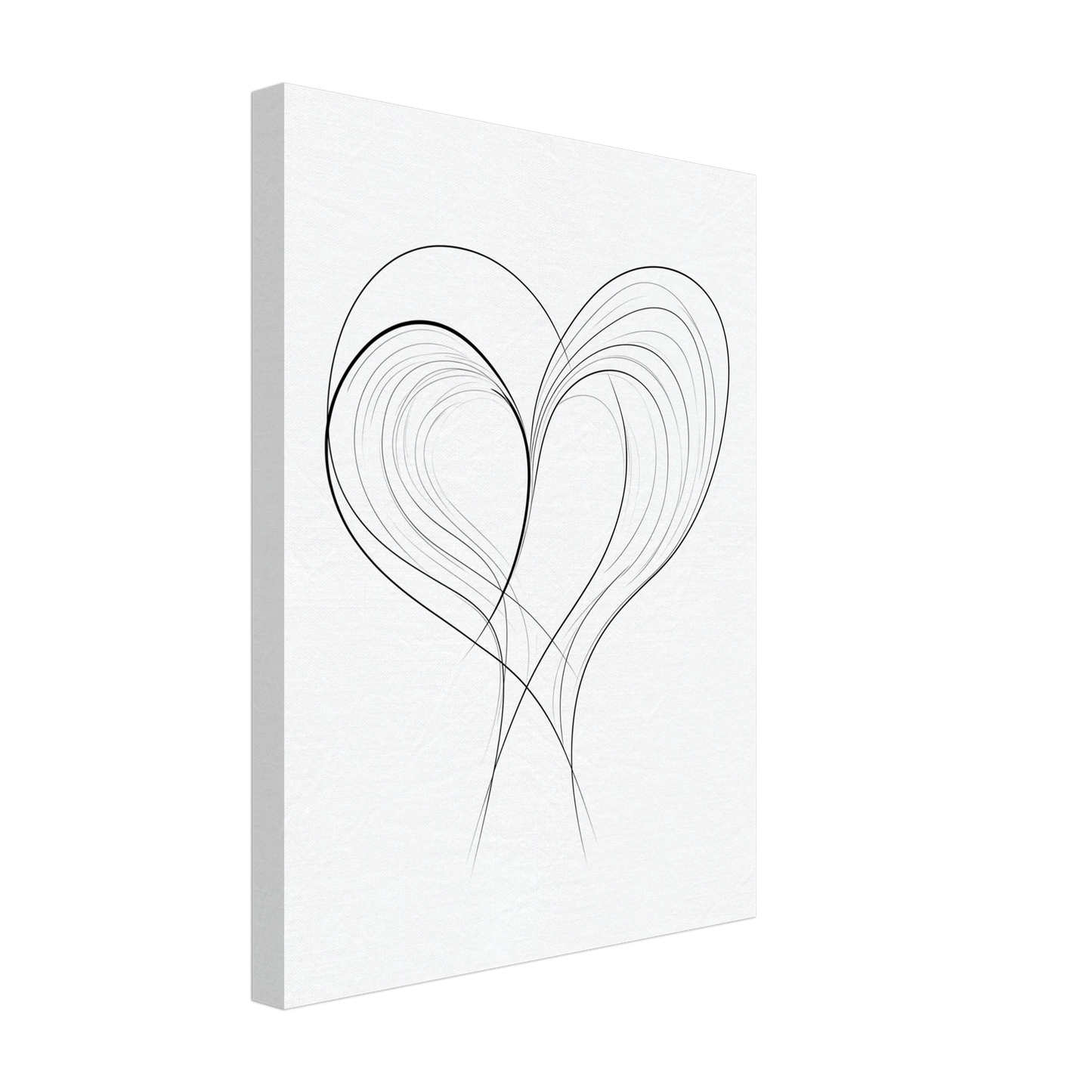 Fließende Liebe – Minimalistische Linienkunst Leinwand 30x40 cm - Pixara