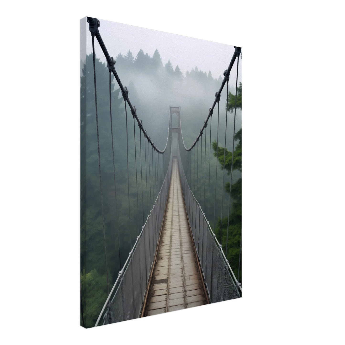 Nebelbrücke Leinwand 50x70 cm - Pixara