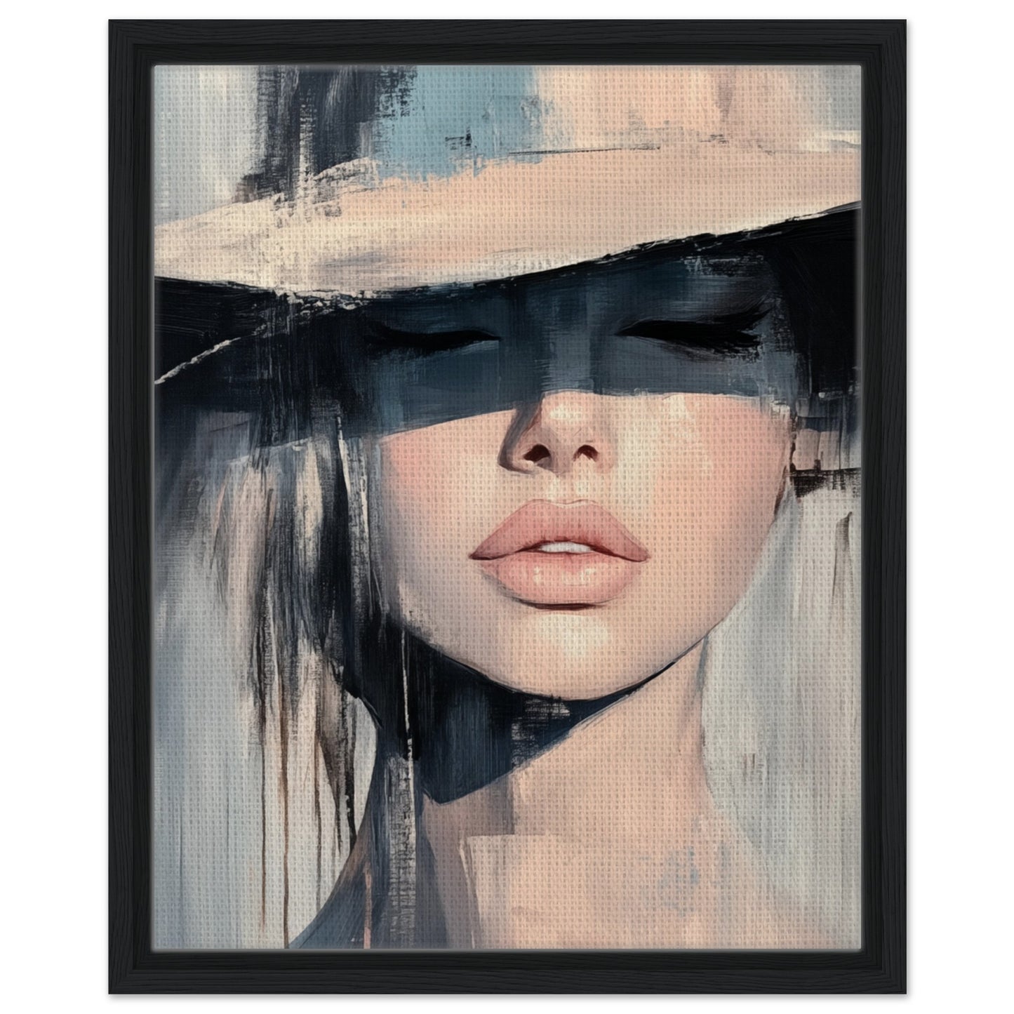 Verborgene Eleganz | Gerahmte Leinwand Schwarzer Rahmen 40x50 cm - Pixara