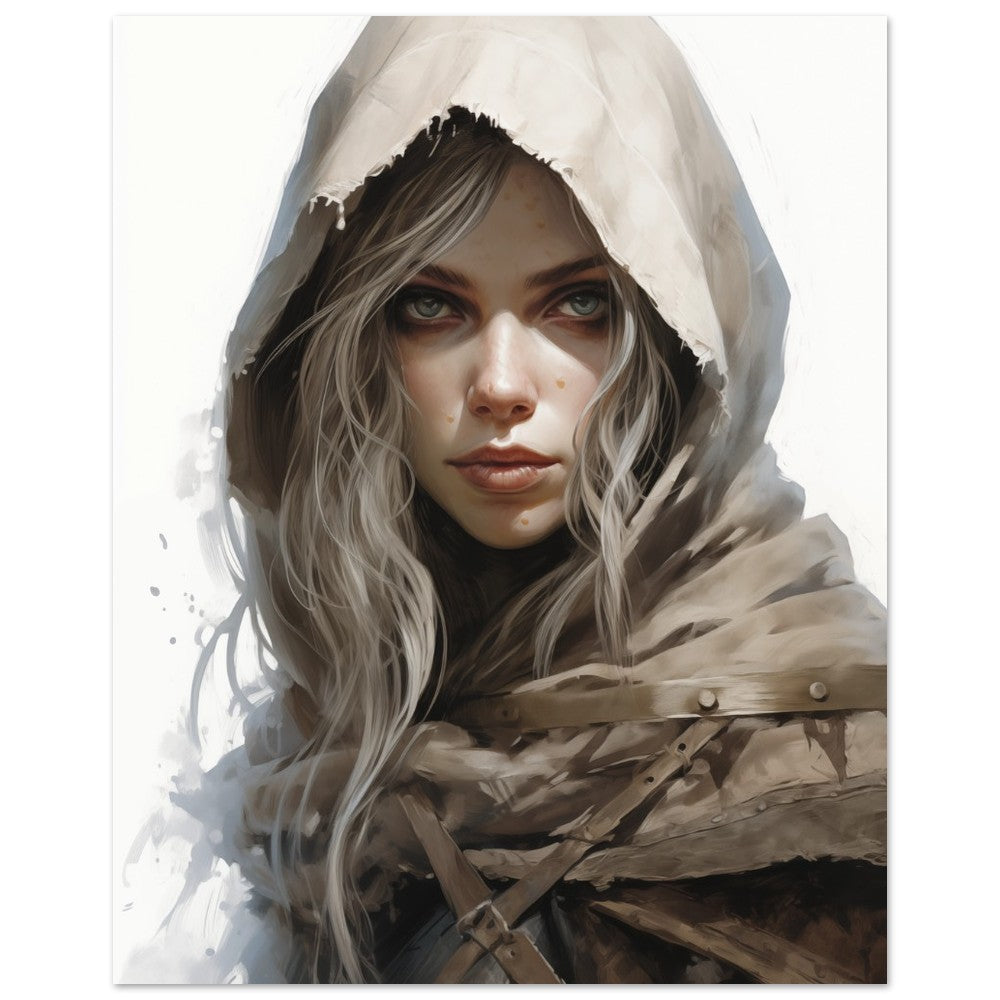 Die Schattenläuferin "Lyra Schleierblick" Poster 40x50 cm - Pixara