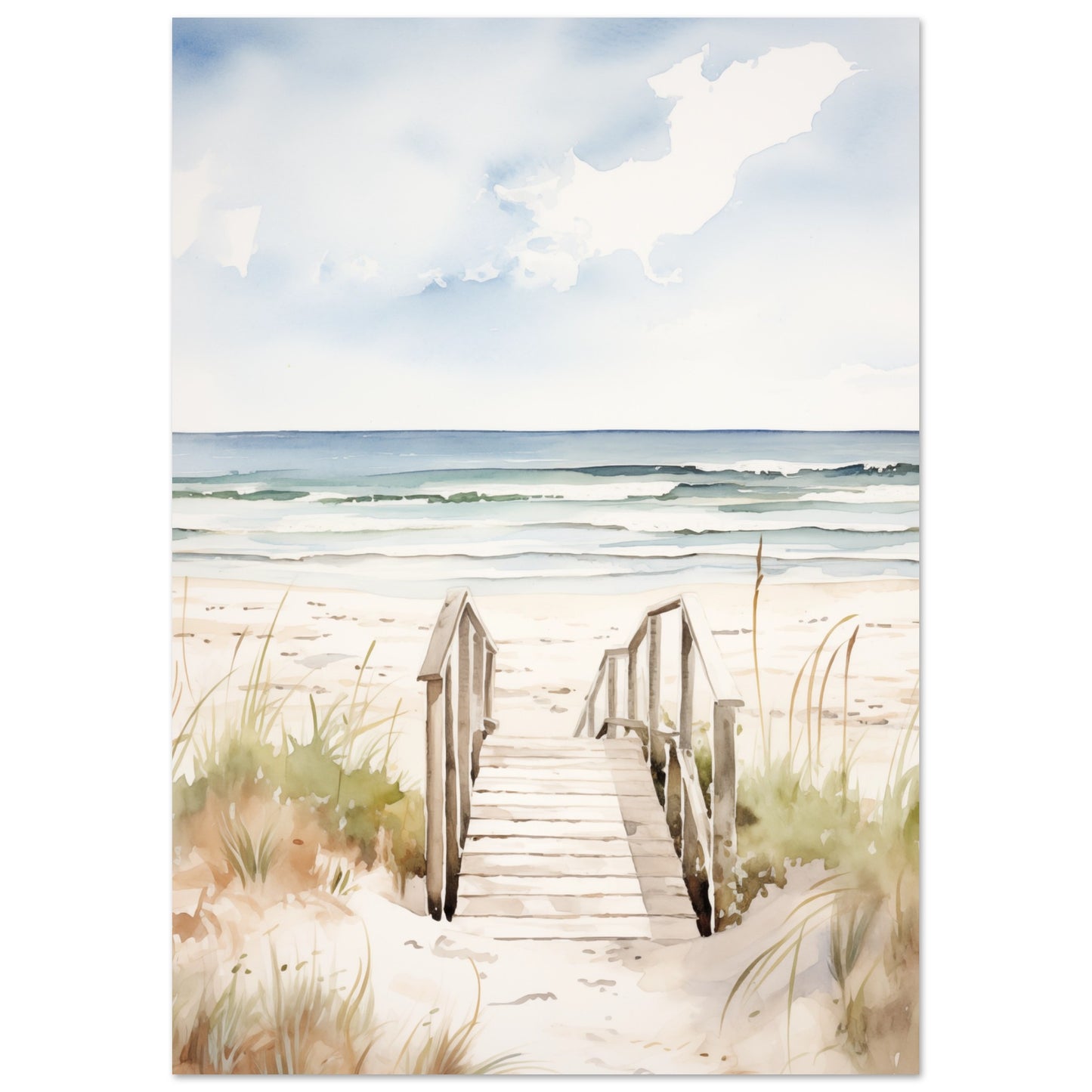 Strandzugang Poster A4 21x29.7 cm - Pixara