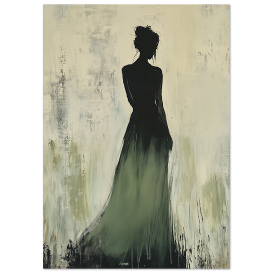 Verborgene Eleganz – Silhouette im abstrakten Stil 21x29.7 cm - Pixara