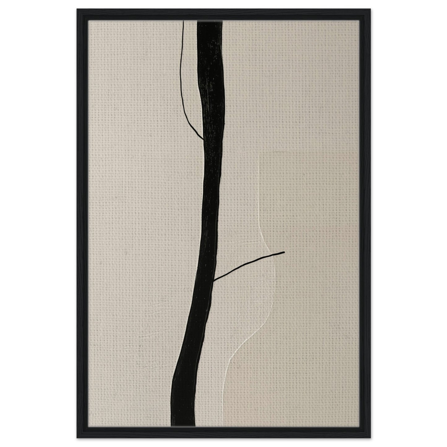 Zarte Linien der Natur | Gerahmte Leinwand 60x90 cm Schwarzer Rahmen - Pixara