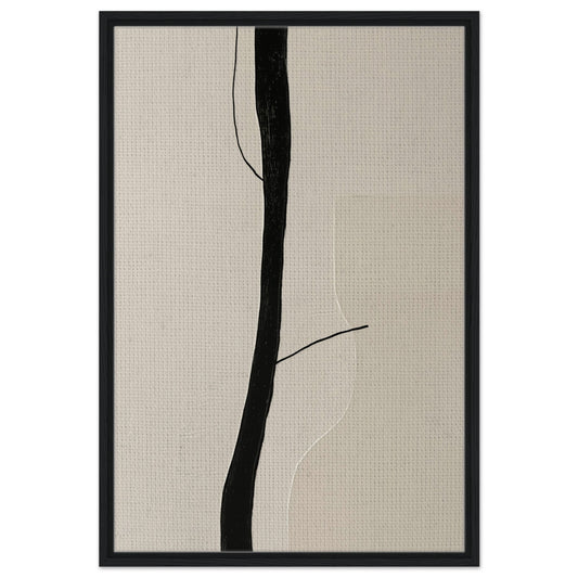 Zarte Linien der Natur | Gerahmte Leinwand 60x90 cm Schwarzer Rahmen - Pixara