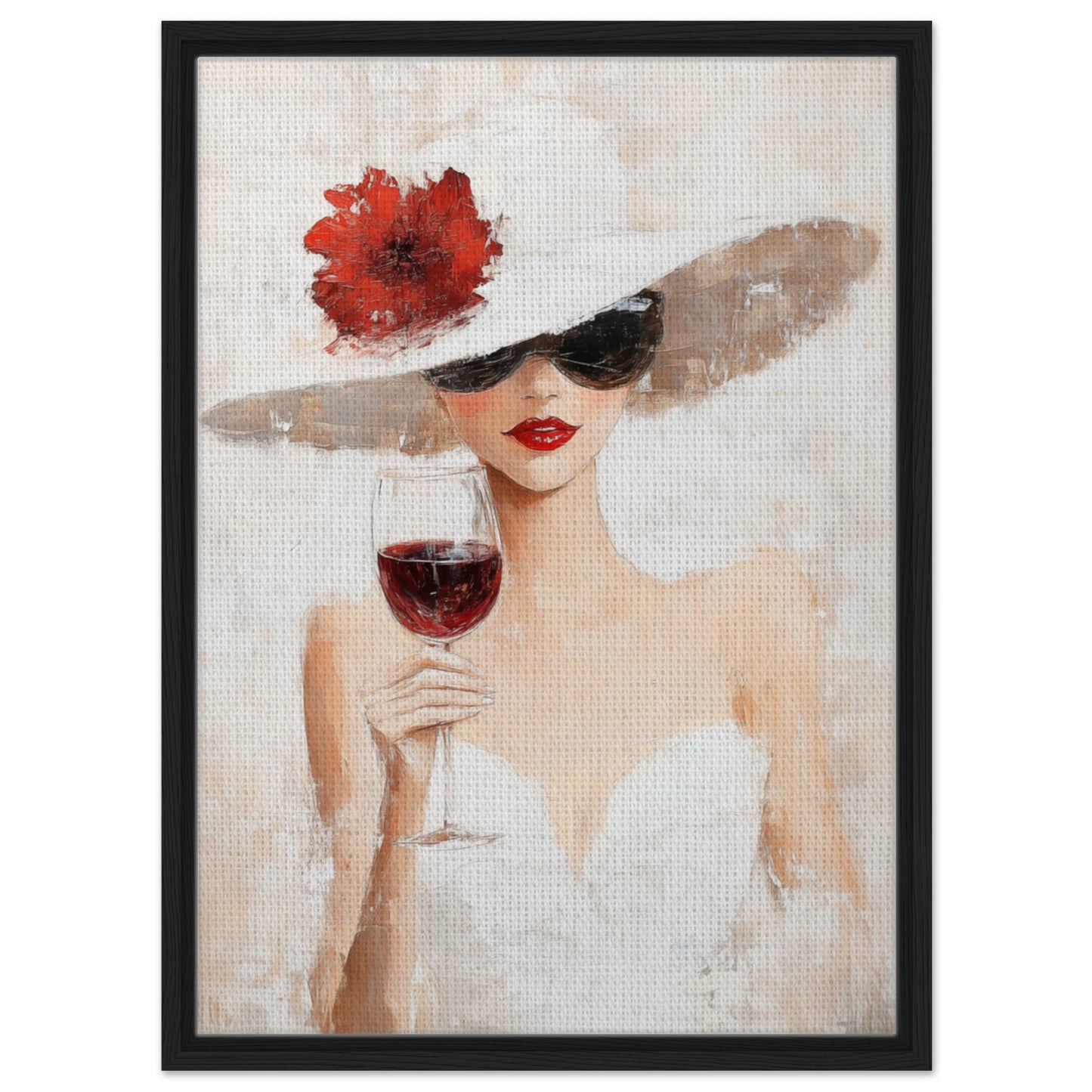 Impressionistische Eleganz | Gerahmte Leinwand Schwarzer Rahmen 50x70 cm - Pixara
