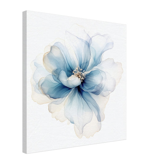 Aquarellblüte in Blau Leinwand 50x50 cm - Pixara