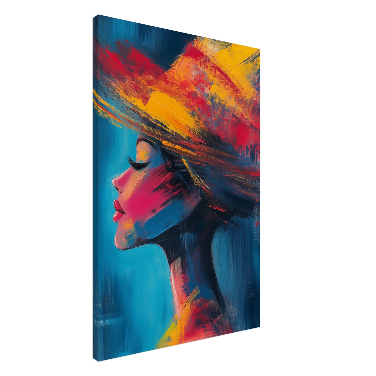 Abstrakte Eleganz in lebendigen Farben Leinwand 60x90 cm - Pixara