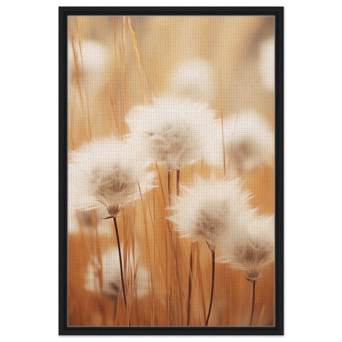 Cotton Calm | Gerahmte Leinwand Schwarzer Rahmen 60x90 cm - Pixara