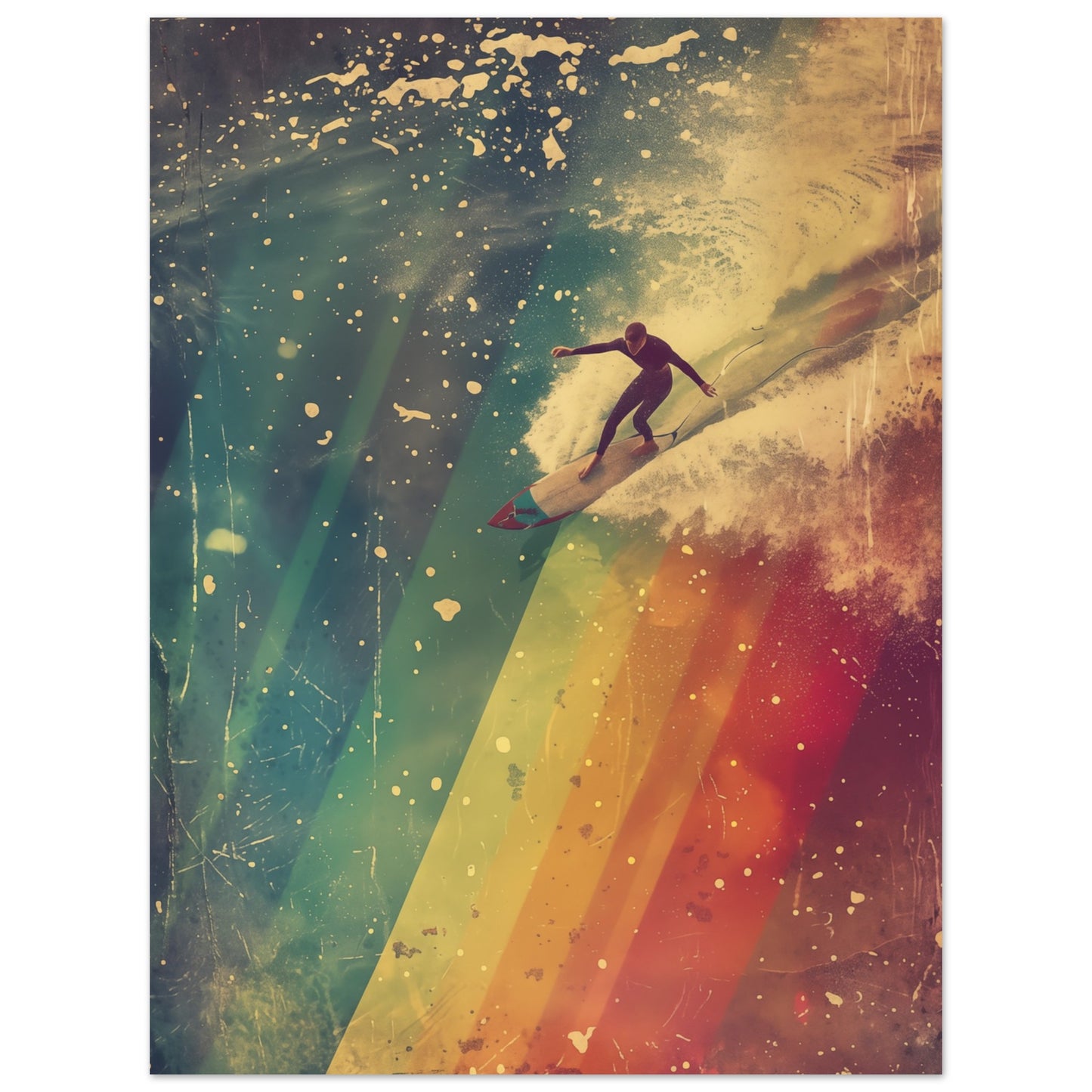 Regenbogensurfer Poster 30x40 cm - Pixara