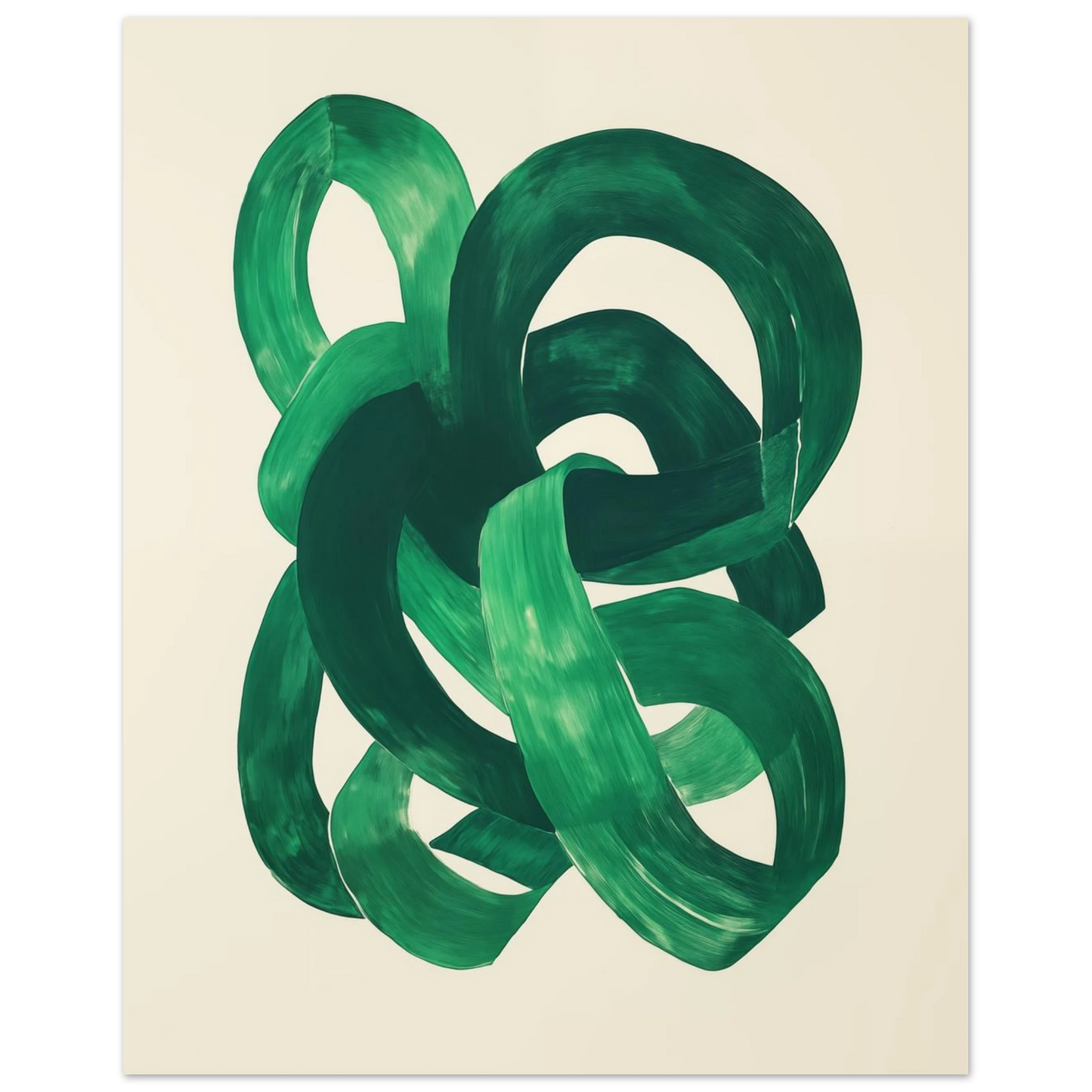 Verschlungene grüne Pinselstriche Poster 40x50 cm - Pixara