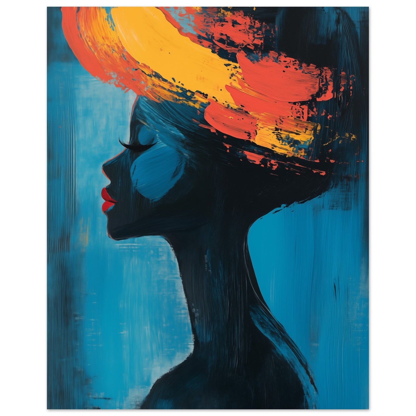 Silhouette mit lebendigen Farben Poster 40x50 cm - Pixara