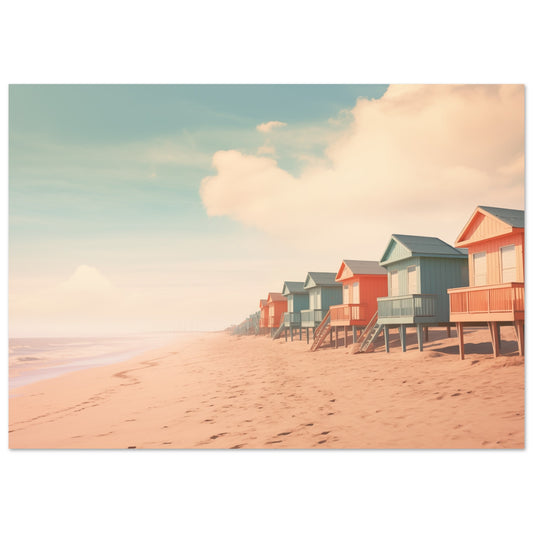 Farbtupfer am Strand Poster A4 21x29.7 cm - Pixara