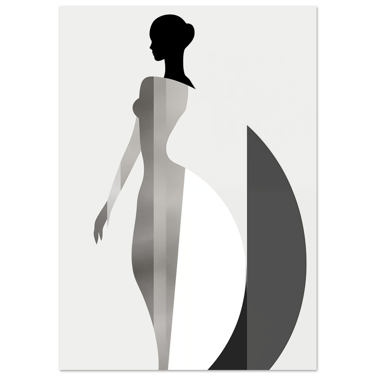 Eleganz in Grau – Die stille Anmut der Weiblichkeit A4 21x29.7 cm - Pixara