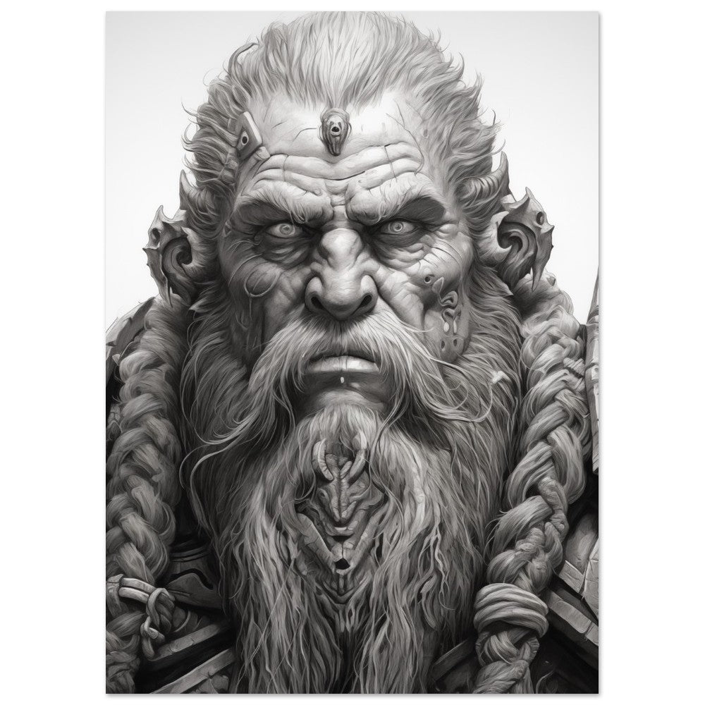 "Throrik Eisenbart" Schamane aus dem Bergreich 13x18 cm - Pixara