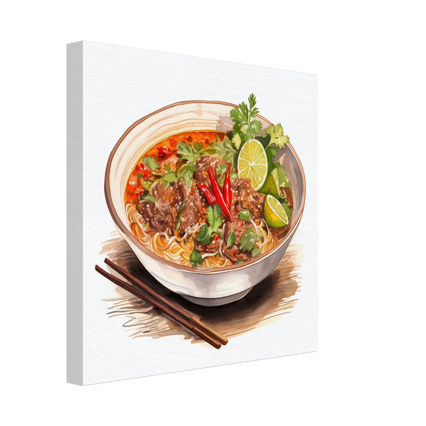 Thailändische Nudelsuppe Leinwand 30x30 cm - Pixara