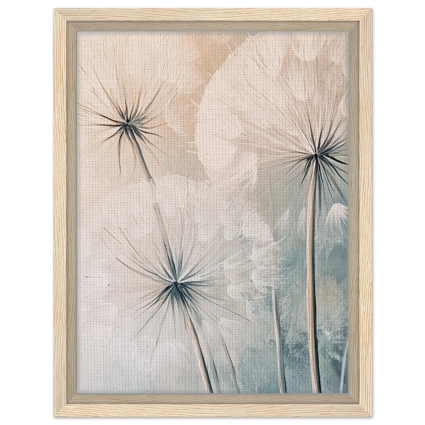 Zarte Pusteblumen - Gerahmte Leinwand Holzrahmen 30x40 cm - Pixara