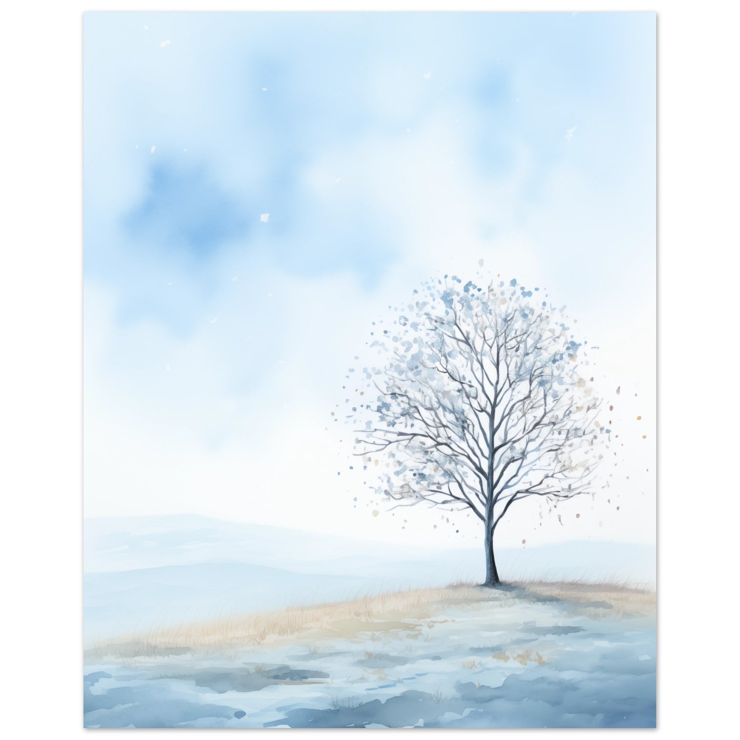 Winterbaum in Aquarell 40x50 cm - Pixara