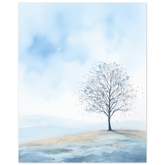 Winterbaum in Aquarell 40x50 cm - Pixara